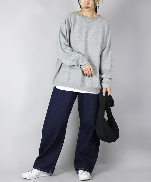 and it_(アンドイット)の「ドルマンスリーブコットンニット(ニット/セーター・レディース・モカ/杢グレー/ブルー/アイボリー/ブラック・FREE)」の15枚目の写真