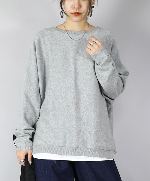 and it_(アンドイット)の「ドルマンスリーブコットンニット(ニット/セーター・レディース・モカ/杢グレー/ブルー/アイボリー/ブラック・FREE)」の16枚目の写真