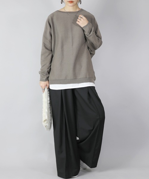 and it_(アンドイット)の「ドルマンスリーブコットンニット(ニット/セーター・レディース・モカ/杢グレー/ブルー/アイボリー/ブラック・FREE)」の20枚目の写真