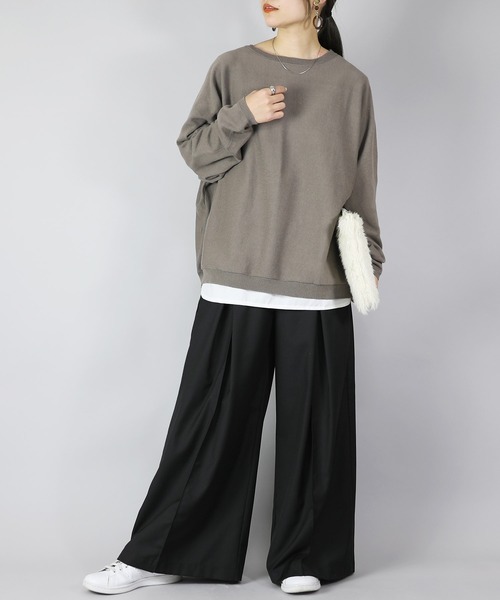 and it_(アンドイット)の「ドルマンスリーブコットンニット(ニット/セーター・レディース・モカ/杢グレー/ブルー/アイボリー/ブラック・FREE)」の21枚目の写真