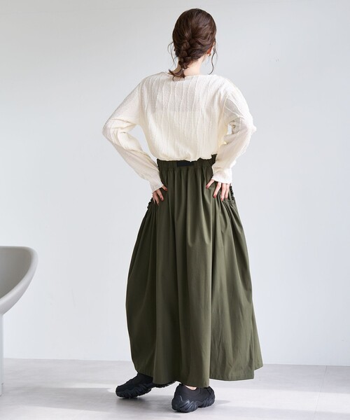 coen(コーエン)の「【再入荷・新色登場】ウェーブデザイン カットジャガード クルーネックTシャツ(Tシャツ/カットソー・レディース・オフホワイト/クリーム/ブラック/ライトブルー・M/L)」の20枚目の写真