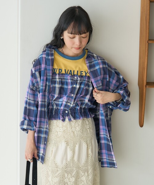 FREAK'S STORE（フリークスストア）の「スプリング チェック ギャザービスチェ（その他トップス・レディース・オフホワイト/ピンク/ネイビー・ﾌﾘ-）」の10枚目の写真