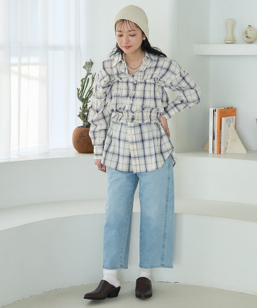 FREAK'S STORE（フリークスストア）の「スプリング チェック ギャザービスチェ（その他トップス・レディース・オフホワイト/ピンク/ネイビー・ﾌﾘ-）」の15枚目の写真