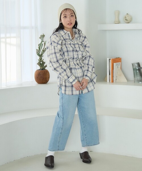 FREAK'S STORE（フリークスストア）の「スプリング チェック ギャザービスチェ（その他トップス・レディース・オフホワイト/ピンク/ネイビー・ﾌﾘ-）」の16枚目の写真