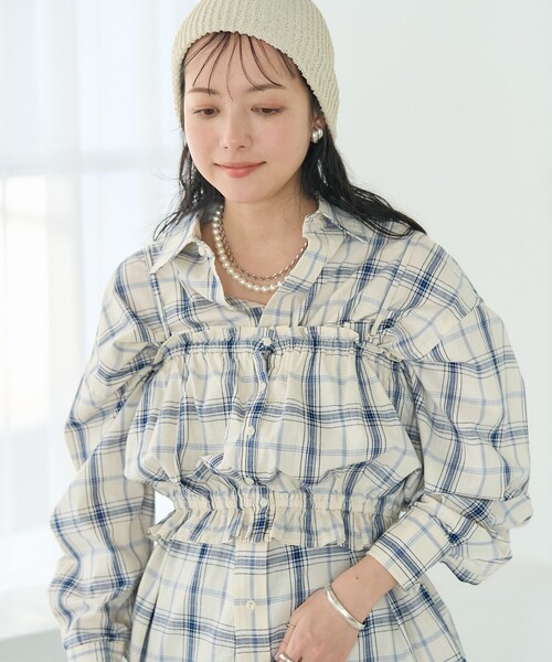 FREAK'S STORE（フリークスストア）の「スプリング チェック ギャザービスチェ（その他トップス・レディース・オフホワイト/ピンク/ネイビー・ﾌﾘ-）」の20枚目の写真