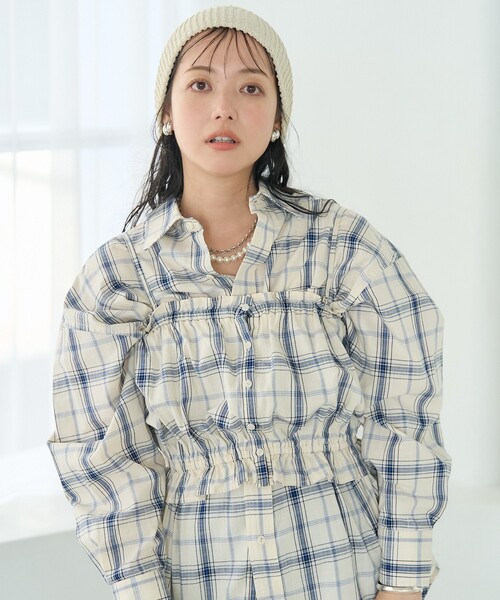 FREAK'S STORE（フリークスストア）の「スプリング チェック ギャザービスチェ（その他トップス・レディース・オフホワイト/ピンク/ネイビー・ﾌﾘ-）」の22枚目の写真