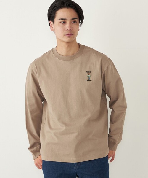 SHIPS Colors(シップス カラーズ)の「SHIPS Colors:TeddyBear(R) ワンポイント ロングスリーブ Tシャツ◇(Tシャツ/カットソー・メンズ・ライトグレー/ベージュ/オフホワイト/ダークグレー・SMALL/X-LARGE/LARGE/MEDIUM)」の4枚目の写真