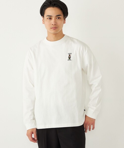 SHIPS Colors(シップス カラーズ)の「SHIPS Colors:TeddyBear(R) ワンポイント ロングスリーブ Tシャツ◇(Tシャツ/カットソー・メンズ・ライトグレー/ベージュ/オフホワイト/ダークグレー・SMALL/X-LARGE/LARGE/MEDIUM)」の2枚目の写真