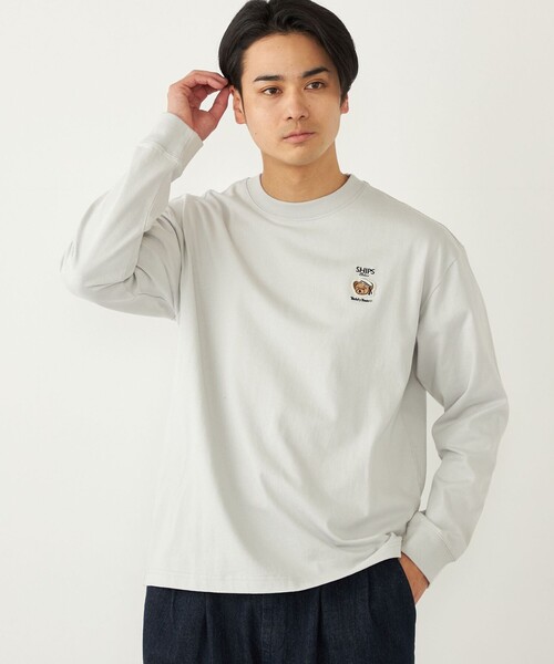 SHIPS Colors(シップス カラーズ)の「SHIPS Colors:TeddyBear(R) ワンポイント ロングスリーブ Tシャツ◇(Tシャツ/カットソー・メンズ・ライトグレー/ベージュ/オフホワイト/ダークグレー・SMALL/X-LARGE/LARGE/MEDIUM)」の3枚目の写真