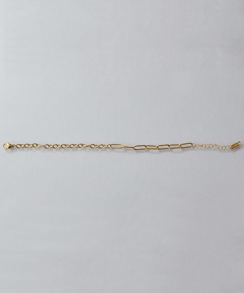 Phoebe（フィービィー）の「【金属アレルギー対応/ユニセックス】チャンキーミックスチェーンブレスレット/サージカルステンレス/全長:16.5cm+4cmシンプルチェーン（ブレスレット・レディース・シルバー/イエローゴールド・FREE）」の6枚目の写真