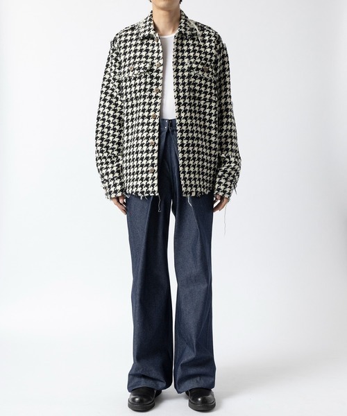 JOHN LAWRENCE SULLIVAN（ジョンローレンスサリバン）の「【JOHN LAWRENCE SULLIVANジョーンローレンスサリバン】RIGID DENIM WIDE PANTS（デニムパンツ・メンズ・ブラック/インディゴブルー・44/46）」の20枚目の写真