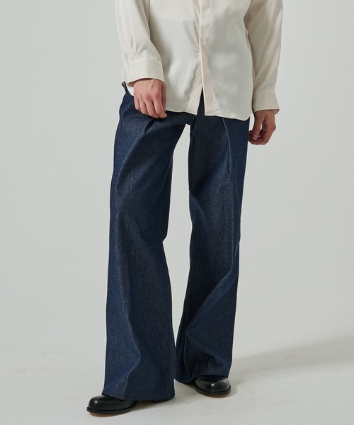 パンツ JOHN LAWRENCE SULLIVAN WASHED DENIM ZIPPED PANTS