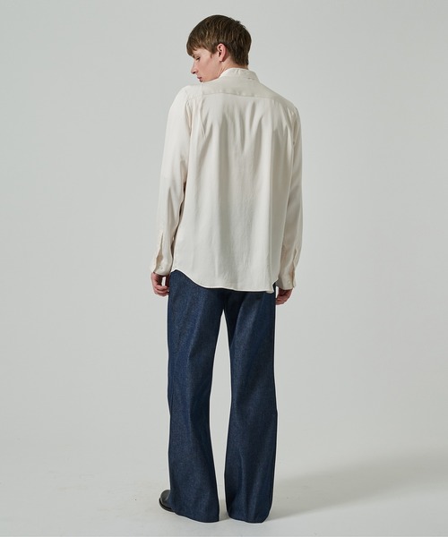 JOHN LAWRENCE SULLIVAN（ジョンローレンスサリバン）の「【JOHN LAWRENCE SULLIVANジョーンローレンスサリバン】RIGID DENIM WIDE PANTS（デニムパンツ・メンズ・ブラック/インディゴブルー・44/46）」の5枚目の写真