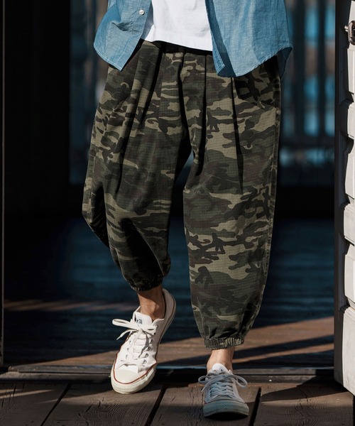 CAMBIO(カンビオ)の「mp13247-Camouflage Ripstop Balloon Jogger Pants ミリタリーバルーンパンツ(その他パンツ・メンズ・タイガーカモ/グレー系カモフラージュ/ウッドランド・S/M/L)」の1枚目の写真