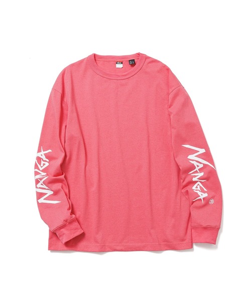 NANGA(ナンガ)の「ECOHYBRID SLV LOGO L/S TEE / エコハイブリッド スリーブ ロゴ ロングスリーブティー(Tシャツ/カットソー・メンズ・ホワイト/ブラック/サーモンピンク/ダークネイビー・XL/L/M/S)」の4枚目の写真