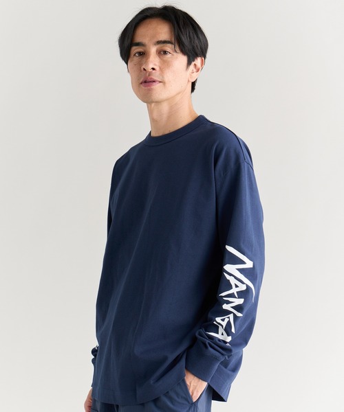 NANGA(ナンガ)の「ECOHYBRID SLV LOGO L/S TEE / エコハイブリッド スリーブ ロゴ ロングスリーブティー(Tシャツ/カットソー・メンズ・ホワイト/ブラック/サーモンピンク/ダークネイビー・XL/L/M/S)」の3枚目の写真
