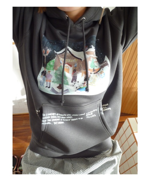 common gull products.(コモンガルプロダクツ)の「convenienceyoung×common gull products. special hoodie(パーカー・レディース・スミクロ/杢グレー/レッド・LARGE/MEDIUM/SMALL)」の20枚目の写真