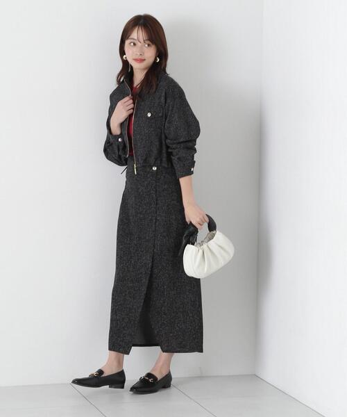 PROPORTION BODY DRESSING（プロポーションボディドレッシング）の「スプリングツイードアシメナロースカート / 1215120309（スカート・レディース・ブラック/グレー/オフホワイト・SMALL/MEDIUM）」の5枚目の写真