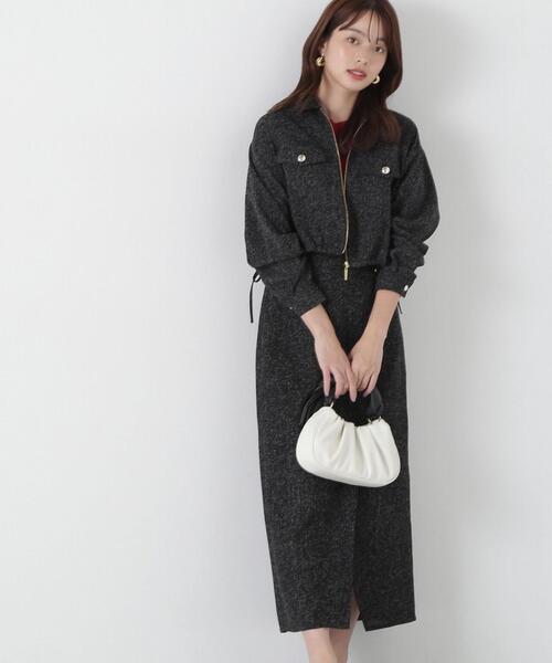 PROPORTION BODY DRESSING（プロポーションボディドレッシング）の「スプリングツイードアシメナロースカート / 1215120309（スカート・レディース・ブラック/グレー/オフホワイト・SMALL/MEDIUM）」の6枚目の写真