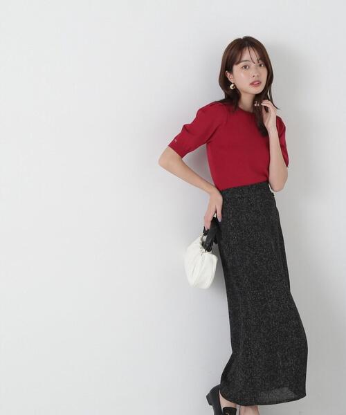 PROPORTION BODY DRESSING（プロポーションボディドレッシング）の「スプリングツイードアシメナロースカート / 1215120309（スカート・レディース・ブラック/グレー/オフホワイト・SMALL/MEDIUM）」の7枚目の写真