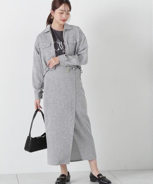 PROPORTION BODY DRESSING（プロポーションボディドレッシング）の「スプリングツイードアシメナロースカート / 1215120309（スカート・レディース・ブラック/グレー/オフホワイト・SMALL/MEDIUM）」の13枚目の写真