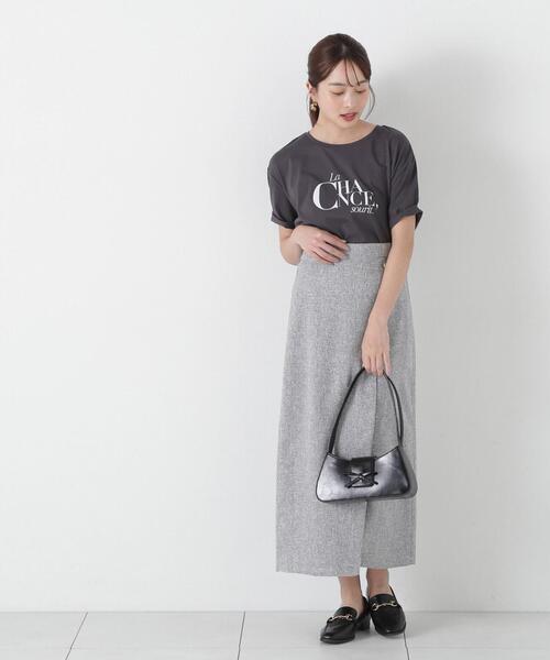 PROPORTION BODY DRESSING（プロポーションボディドレッシング）の「スプリングツイードアシメナロースカート / 1215120309（スカート・レディース・ブラック/グレー/オフホワイト・SMALL/MEDIUM）」の14枚目の写真