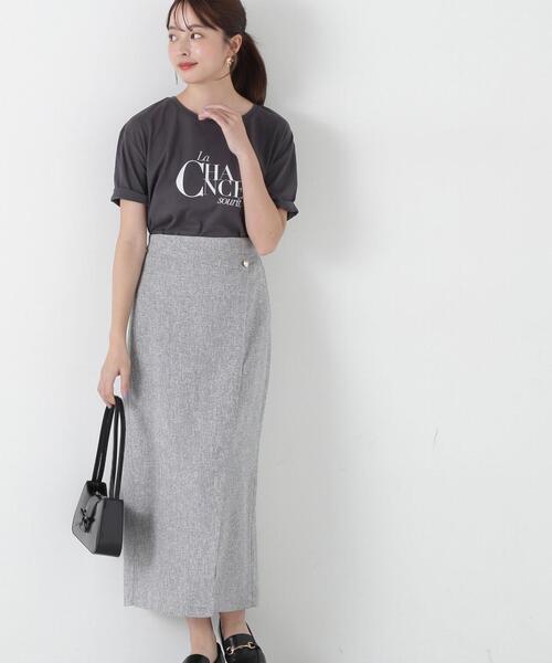PROPORTION BODY DRESSING（プロポーションボディドレッシング）の「スプリングツイードアシメナロースカート / 1215120309（スカート・レディース・ブラック/グレー/オフホワイト・SMALL/MEDIUM）」の15枚目の写真