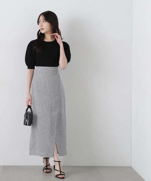 PROPORTION BODY DRESSING（プロポーションボディドレッシング）の「スプリングツイードアシメナロースカート / 1215120309（スカート・レディース・ブラック/グレー/オフホワイト・SMALL/MEDIUM）」の18枚目の写真