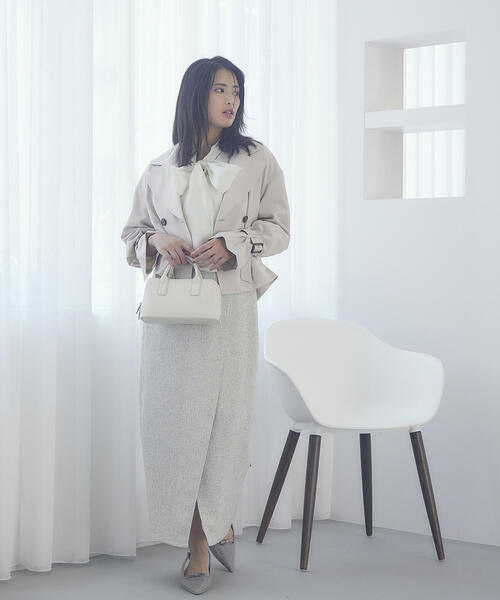 PROPORTION BODY DRESSING（プロポーションボディドレッシング）の「スプリングツイードアシメナロースカート / 1215120309（スカート・レディース・ブラック/グレー/オフホワイト・SMALL/MEDIUM）」の21枚目の写真