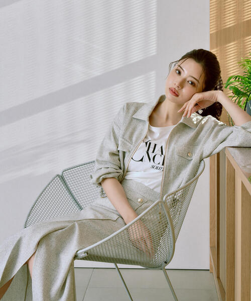 PROPORTION BODY DRESSING（プロポーションボディドレッシング）の「スプリングツイードアシメナロースカート / 1215120309（スカート・レディース・ブラック/グレー/オフホワイト・SMALL/MEDIUM）」の2枚目の写真