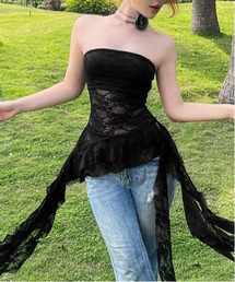 gossip！ロサンゼルス | Y2K レースアンバランスタンクトップ(Tシャツ/カットソー)