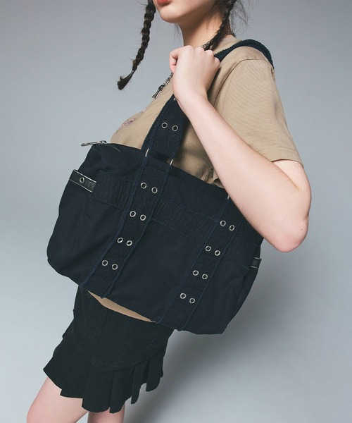 【初売り】 セール】EYELET BELT HANDBAG（ハンドバッグ）｜X-girl バッグ