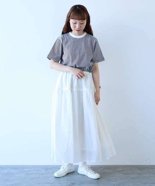 bulle de savon（ビュルデサボン）の「おはなダイヤジャカード スカート（スカート・レディース・ホワイト/ブラック・FREE）」の9枚目の写真