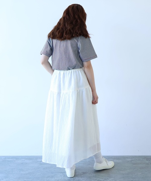 bulle de savon（ビュルデサボン）の「おはなダイヤジャカード スカート（スカート・レディース・ホワイト/ブラック・FREE）」の11枚目の写真