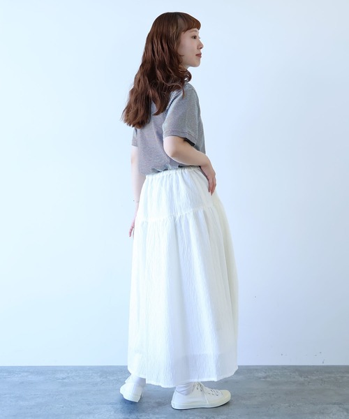 bulle de savon（ビュルデサボン）の「おはなダイヤジャカード スカート（スカート・レディース・ホワイト/ブラック・FREE）」の12枚目の写真