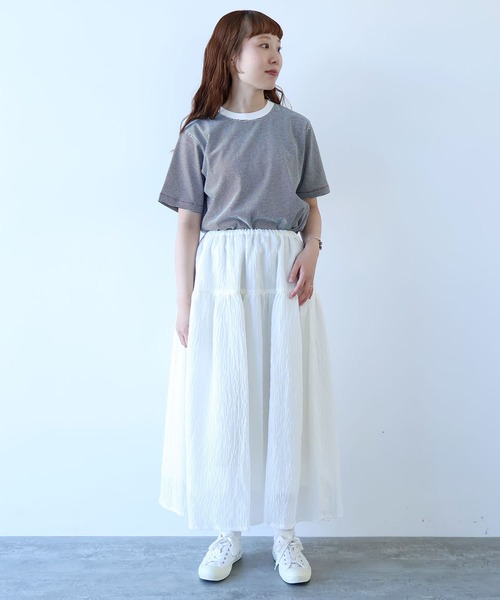 bulle de savon（ビュルデサボン）の「おはなダイヤジャカード スカート（スカート・レディース・ホワイト/ブラック・FREE）」の13枚目の写真