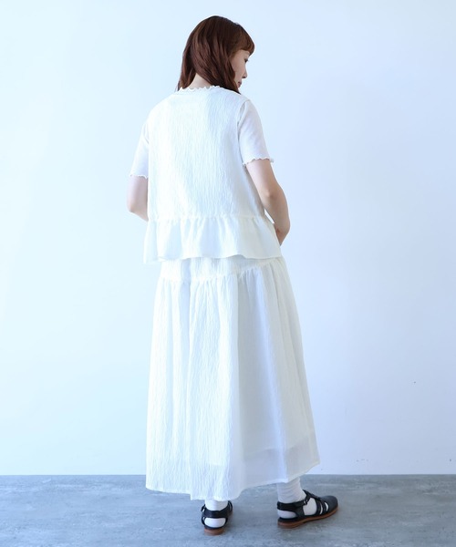 bulle de savon（ビュルデサボン）の「おはなダイヤジャカード スカート（スカート・レディース・ホワイト/ブラック・FREE）」の18枚目の写真