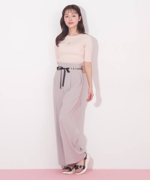 セール】◇チェーンリボンベルト付きワイドパンツ（その他パンツ