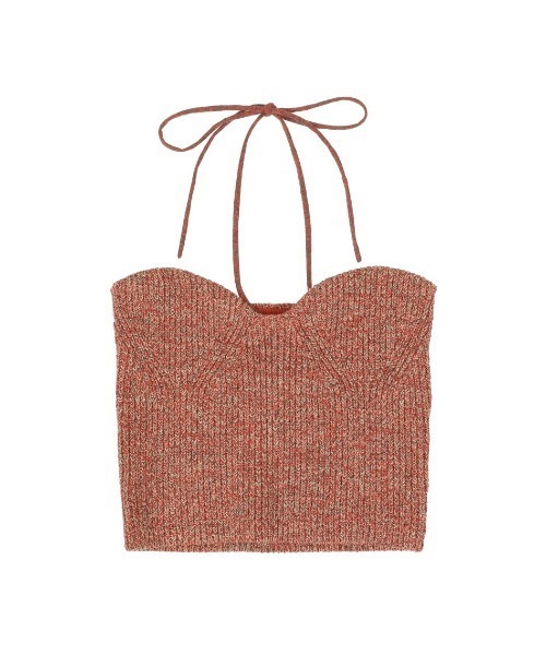 CLANE/クラネ/HEATHER COTTON KNIT TUBETOP（Tシャツ/カットソー
