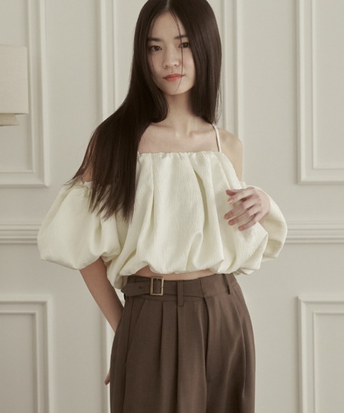 moi tytto(モイテュット)の「バルーン袖キャミブラウス(シャツ/ブラウス・レディース・ピンク/ブラック/ナチュラル・FREE)」の21枚目の写真