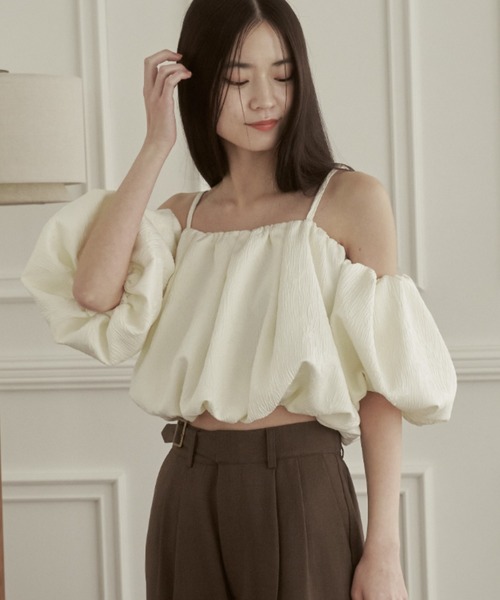 moi tytto(モイテュット)の「バルーン袖キャミブラウス(シャツ/ブラウス・レディース・ピンク/ブラック/ナチュラル・FREE)」の10枚目の写真