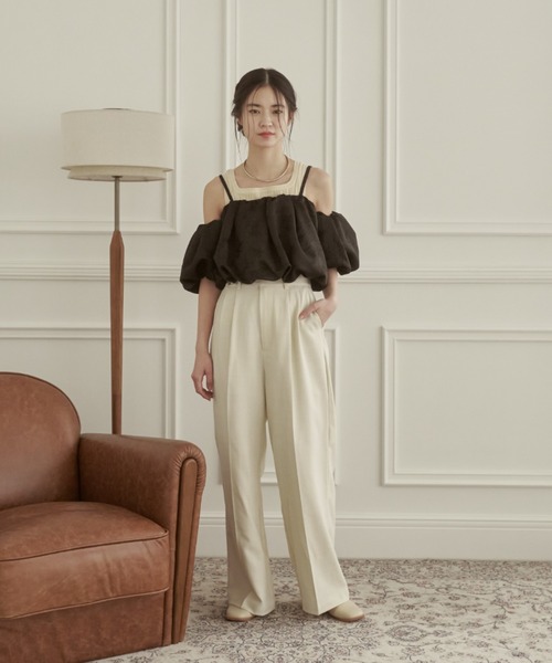 moi tytto(モイテュット)の「バルーン袖キャミブラウス(シャツ/ブラウス・レディース・ピンク/ブラック/ナチュラル・FREE)」の11枚目の写真