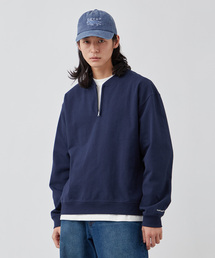 【ANTS & ELEPHANTS】ジップ ヘンリーネックスウェット