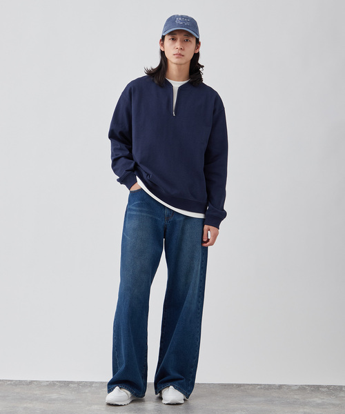 B.C STOCK（ベーセーストック）の「【ANTS & ELEPHANTS】ジップ ヘンリーネックスウェット（スウェット・メンズ・ネイビー/レッド/チャコールグレー・MEDIUM/LARGE）」の8枚目の写真