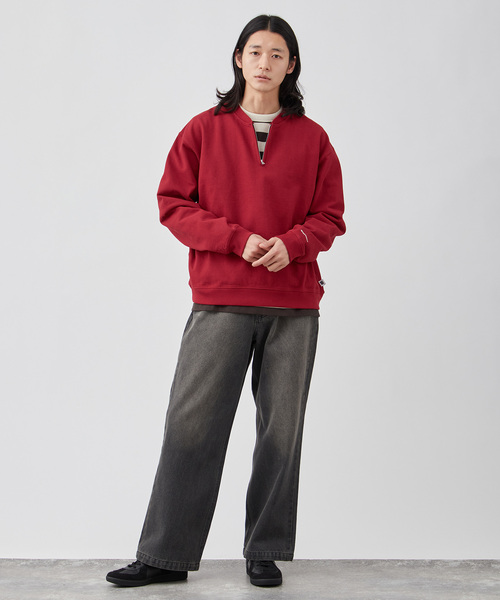 B.C STOCK（ベーセーストック）の「【ANTS & ELEPHANTS】ジップ ヘンリーネックスウェット（スウェット・メンズ・ネイビー/レッド/チャコールグレー・MEDIUM/LARGE）」の12枚目の写真