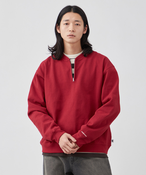 B.C STOCK（ベーセーストック）の「【ANTS & ELEPHANTS】ジップ ヘンリーネックスウェット（スウェット・メンズ・ネイビー/レッド/チャコールグレー・MEDIUM/LARGE）」の13枚目の写真