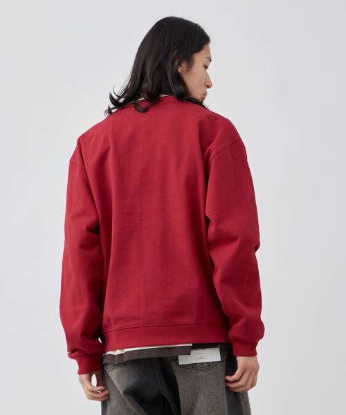 B.C STOCK（ベーセーストック）の「【ANTS & ELEPHANTS】ジップ ヘンリーネックスウェット（スウェット・メンズ・ネイビー/レッド/チャコールグレー・MEDIUM/LARGE）」の15枚目の写真