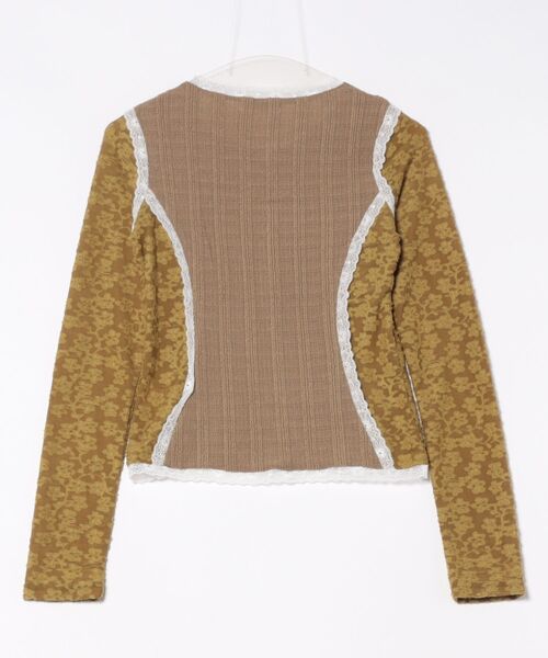 TINA:JOJUN(ティーナジョジュン)の「異素材パネルデザイン ロンT TINA:JOJUN(Tシャツ/カットソー・レディース・カーキ/ベビーピンク・M)」の18枚目の写真