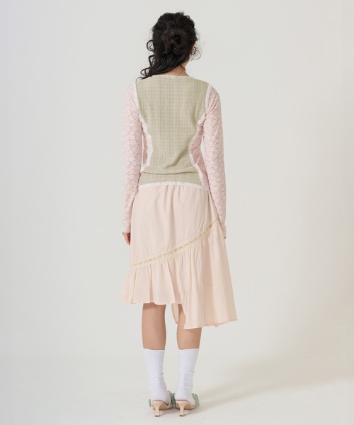 TINA:JOJUN(ティーナジョジュン)の「異素材パネルデザイン ロンT TINA:JOJUN(Tシャツ/カットソー・レディース・カーキ/ベビーピンク・M)」の17枚目の写真