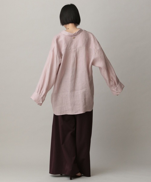 A part by（アパートバイ）の「ルランゼフィールリネンシャツ（シャツ/ブラウス・レディース・ブラウン/ピンク系その他/ライトベージュ・FREE）」の6枚目の写真